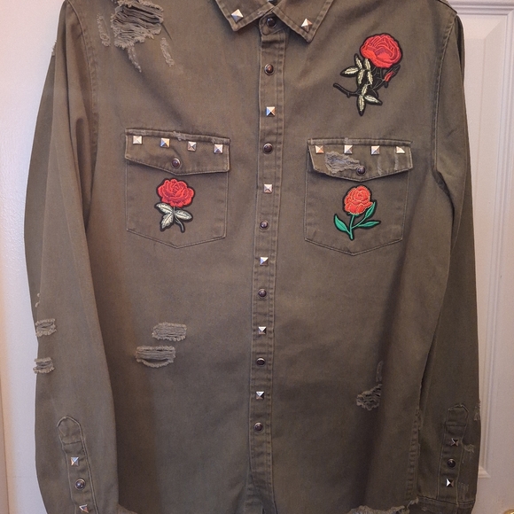 Forever 21 Tops - Custom Khaki Shirt Jacket